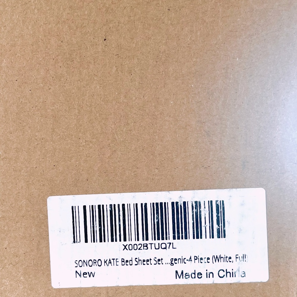 Bed Sheet Set (White, Full) - Picture 4 of 13